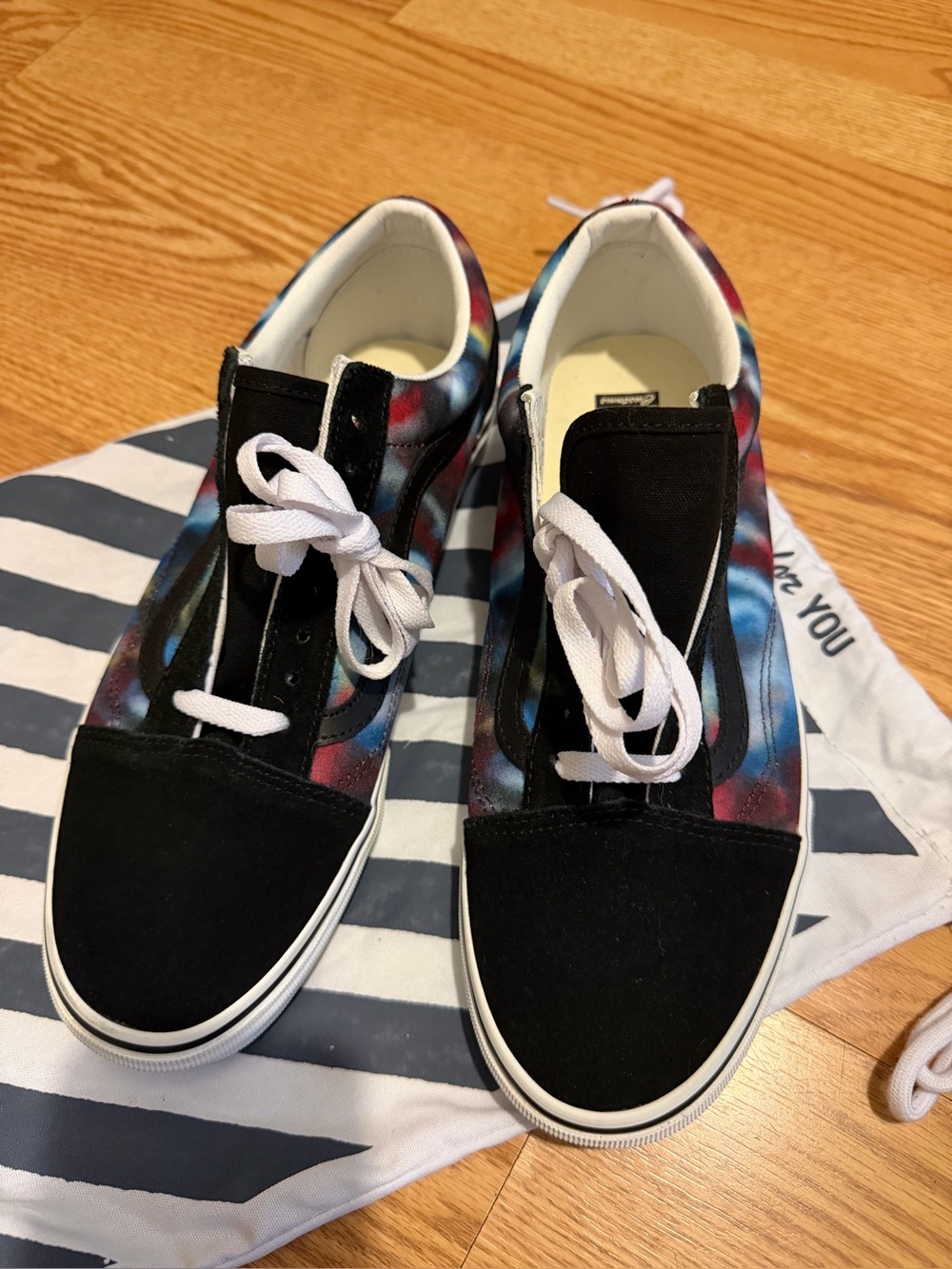 Vans Old Skool Dark Aura Multi-Color Skate Sneakers with White Laces Sz 10.5